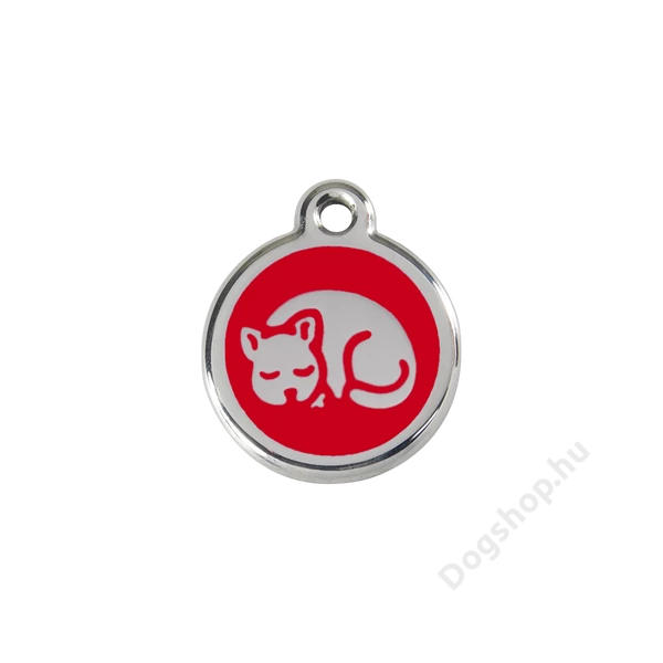 Red Dingo Rozsdamentes cica mintás acél biléta piros