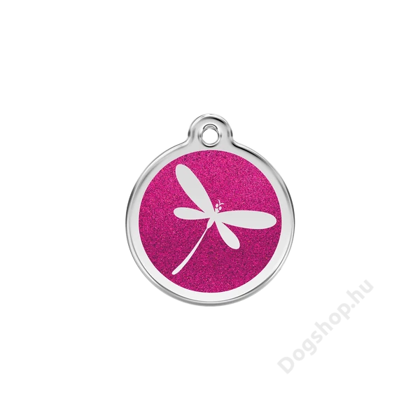 Red Dingo Csillámos Rozsdamentes szitakötő mintás acél biléta