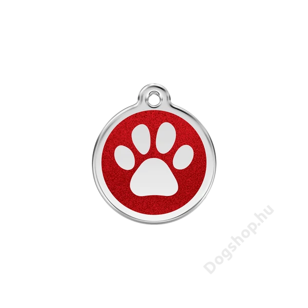 Red Dingo Csillámos Rozsdamentes mancs mintás acél biléta piros