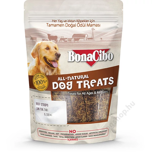 BONACIBO TREATS for DOGS BEEF STRIPS 100g BONACIBO TREATS for DOGS BEEF STRIPS 100g