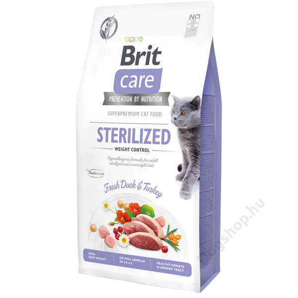 Brit Care Cat Grain Free STERILISED - WEIGHT CONTROL Duck and Turkey 7kg
