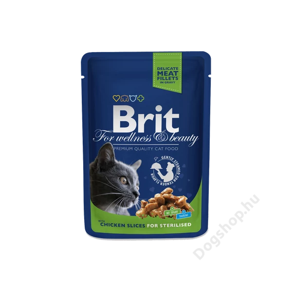 Brit Premium Cat Pouches Chicken Slices For Sterilised 100 G