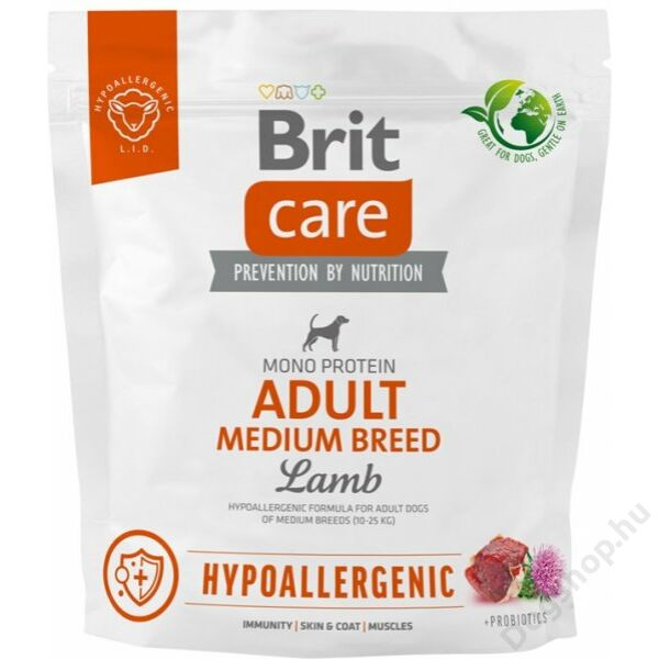 Brit Care Dog Hypoallergenic Lamb Adult Medium Breed 1 kg