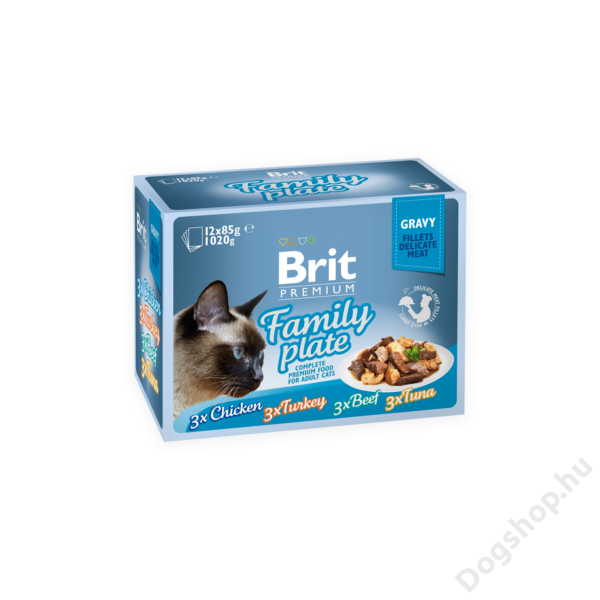 Brit Premium Cat tasakos Delicate Fillets in Gravy Family Plate 12x85g