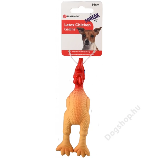 Flamingo játék latex csirke 14 cm