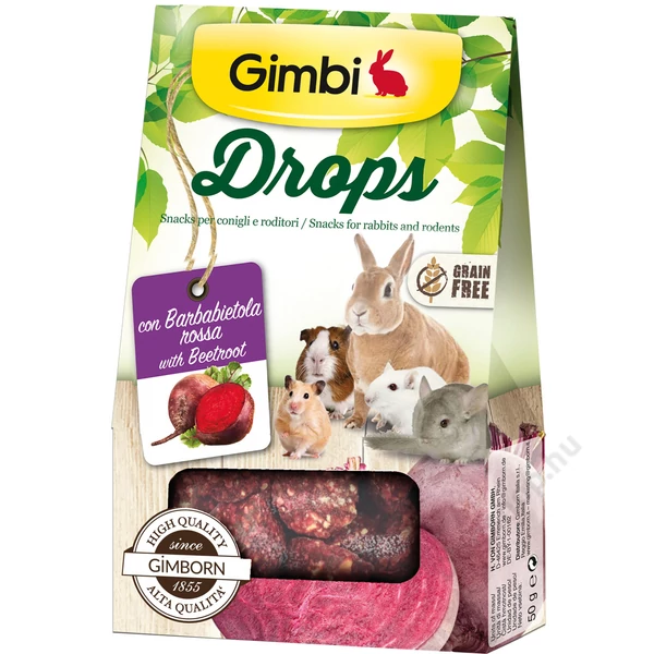 Gimborn Gimbi SNACK DROPS CÉKLÁVAL 50G