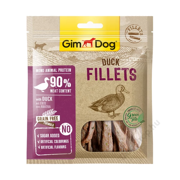 Gimborn Gimdog SNACK PURE FILETS KACSA+ZÖLD TEA 60G
