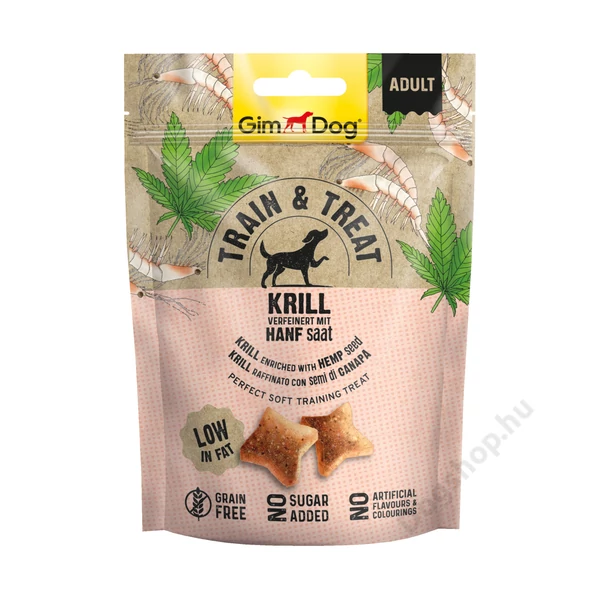 Gimborn Gimdog SNACK TRAIN&amp;TREAT KRILL&amp;KENDERMAG 125 G