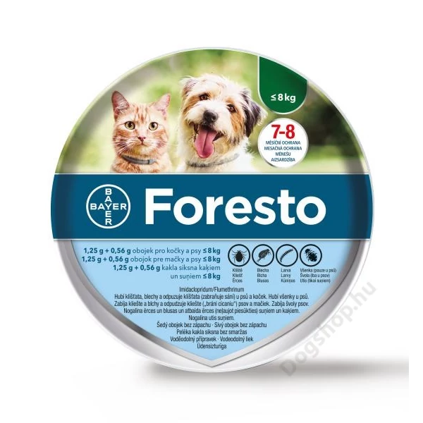 FORESTO S 8kg alatt nyakörv (kutya-macska)