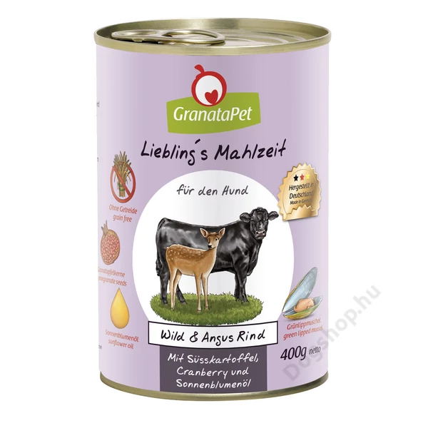 GranataPet Liebling´s Mahlzeit vad és Angus marha konzerv 800 g 6db