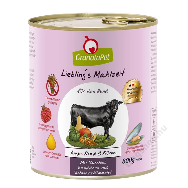 GranataPet Liebling´s Mahlzeit Angus marha és sütőtök konzerv 800 g 6db