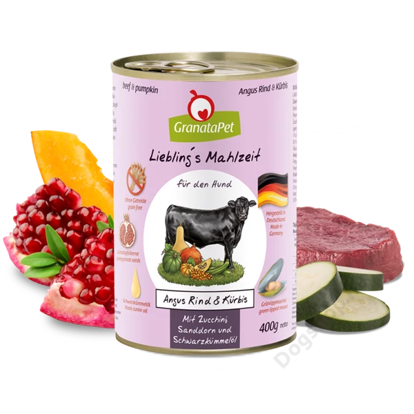 GranataPet Liebling´s Mahlzeit Angus marha és sütőtök konzerv 400 g GranataPet Liebling´s Mahlzeit Angus marha és sütőtök konzerv 400 g