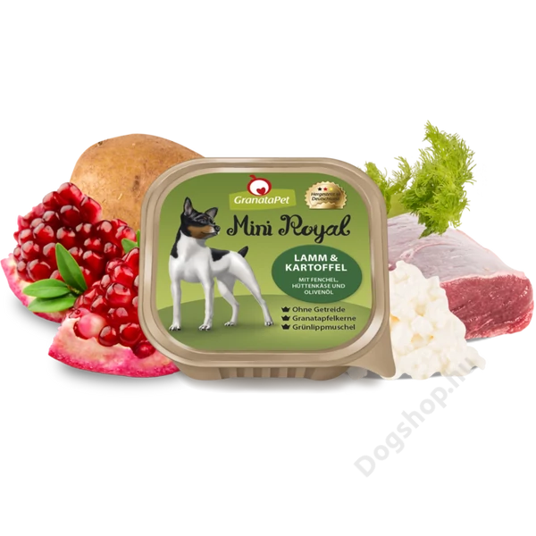 GranataPet Mini Royal Adult - bárány és burgonya 150 g 11db GranataPet Mini Royal Adult - bárány és burgonya 150 g 11db