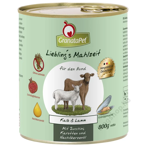 GranataPet Liebling´s Mahlzeit borjú és bárány konzerv 800 g 6db
