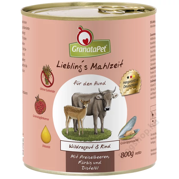 GranataPet Liebling´s Mahlzeit vadragu és marha konzerv 800 g 6db