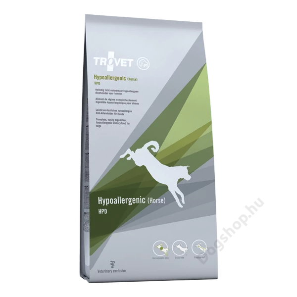 TROVET Hypoallergenic HORSE&POTATO Diet (HPD) száraztáp kutyáknak 10 kg