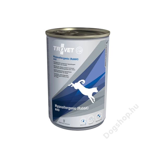 TROVET Hypoallergenic RABBIT&RICE Diet/RRD kutyáknak 400 g konzerv