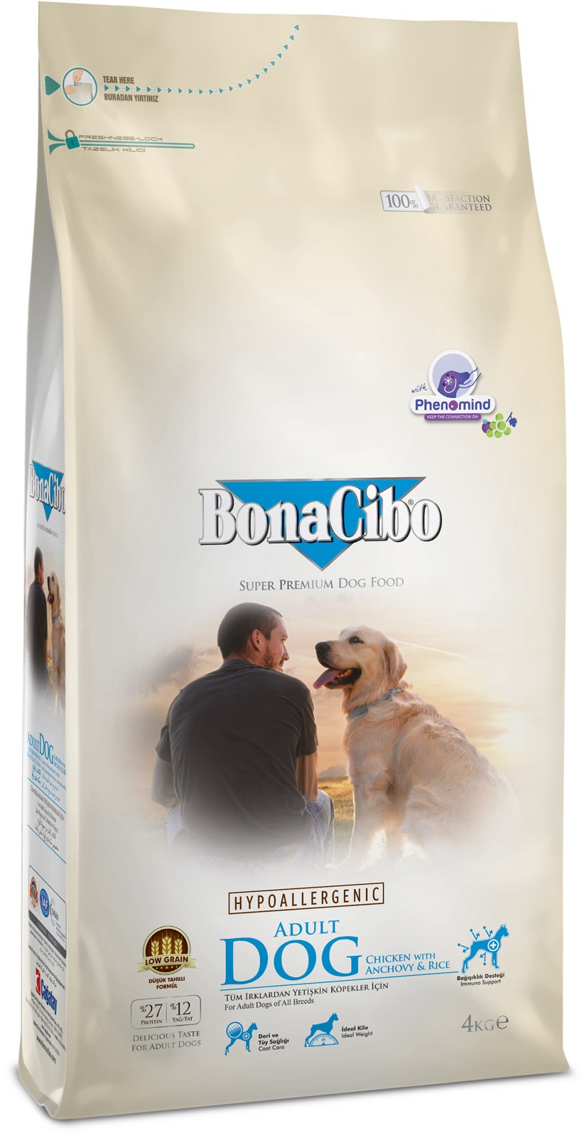 BONACIBO ADULT DOG (Csirke, szardella és rizs) 15 kg