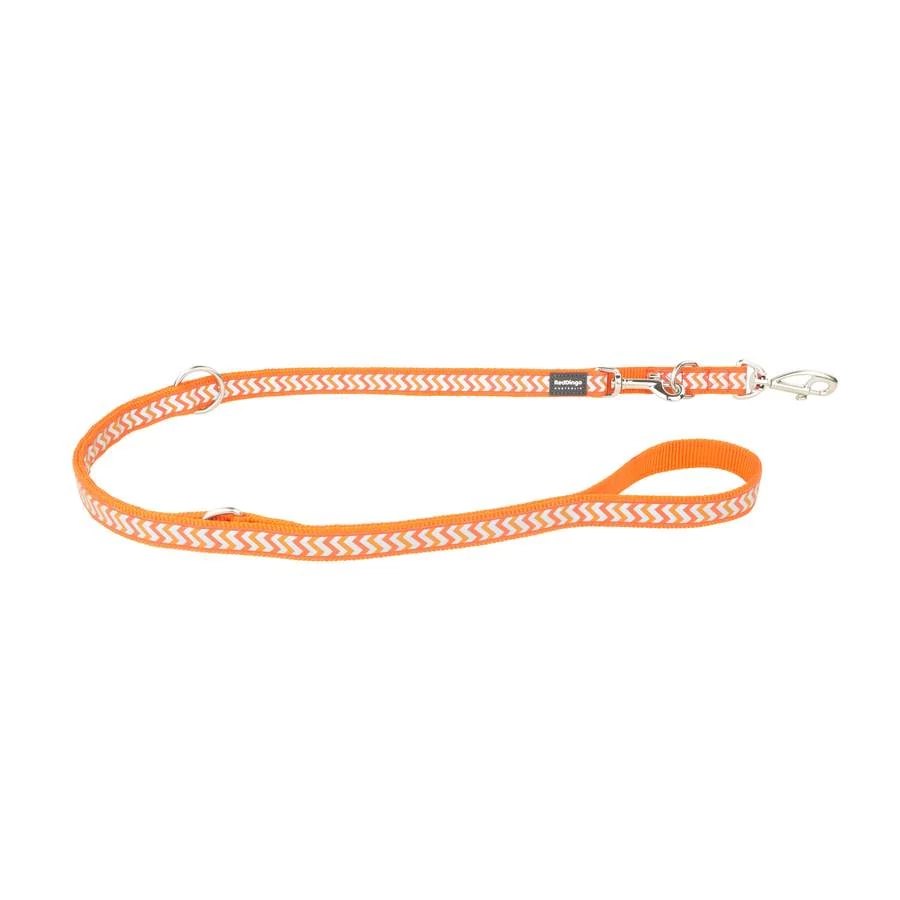 Red Dingo Reflective Ziggy Orange multi-purpose póráz 200 cm Small