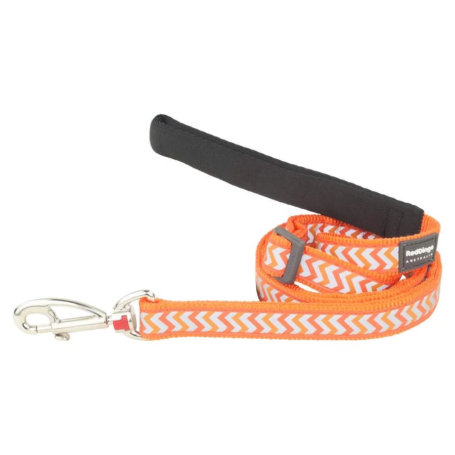 Red Dingo Reflective Ziggy Orange póráz 100-180 cm Large