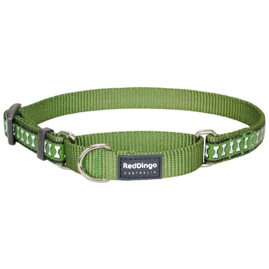 Red Dingo Reflective Green Small Martingale nyakörv