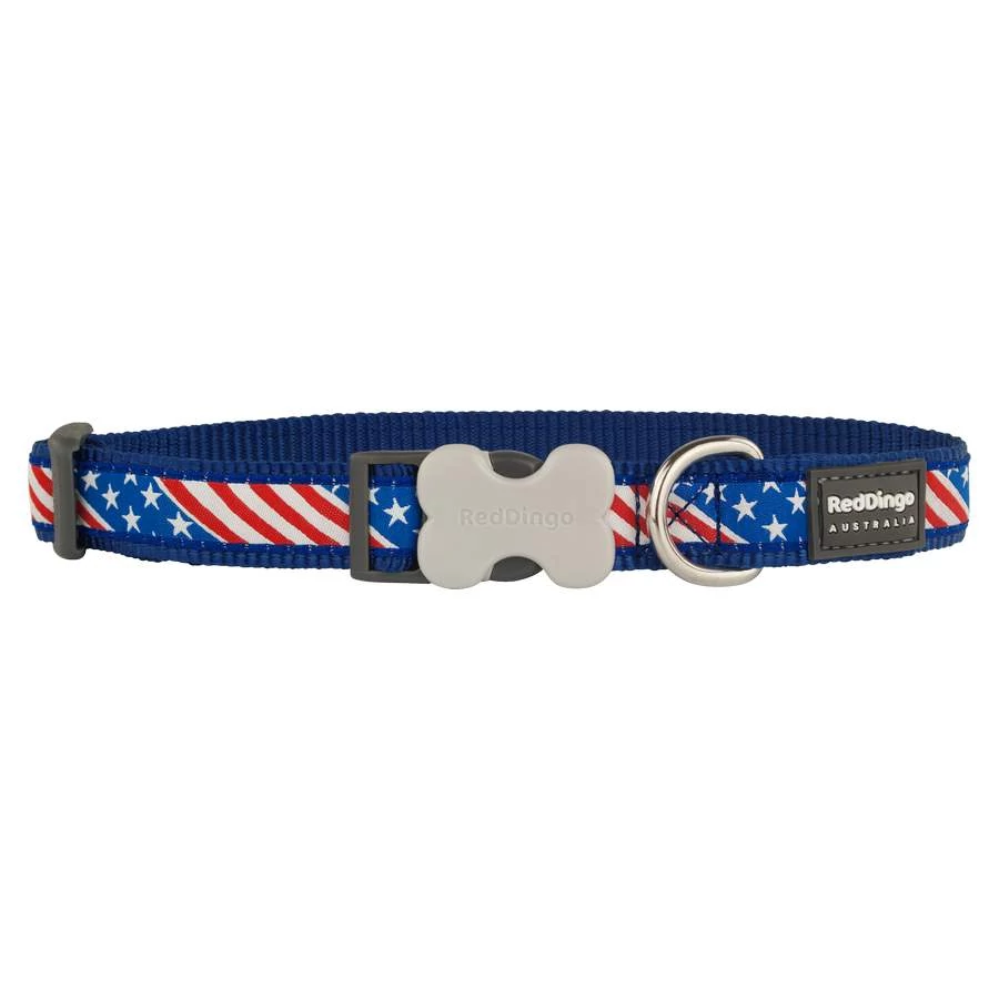 Red Dingo US Flag Dark Blue Small kutya nyakörv