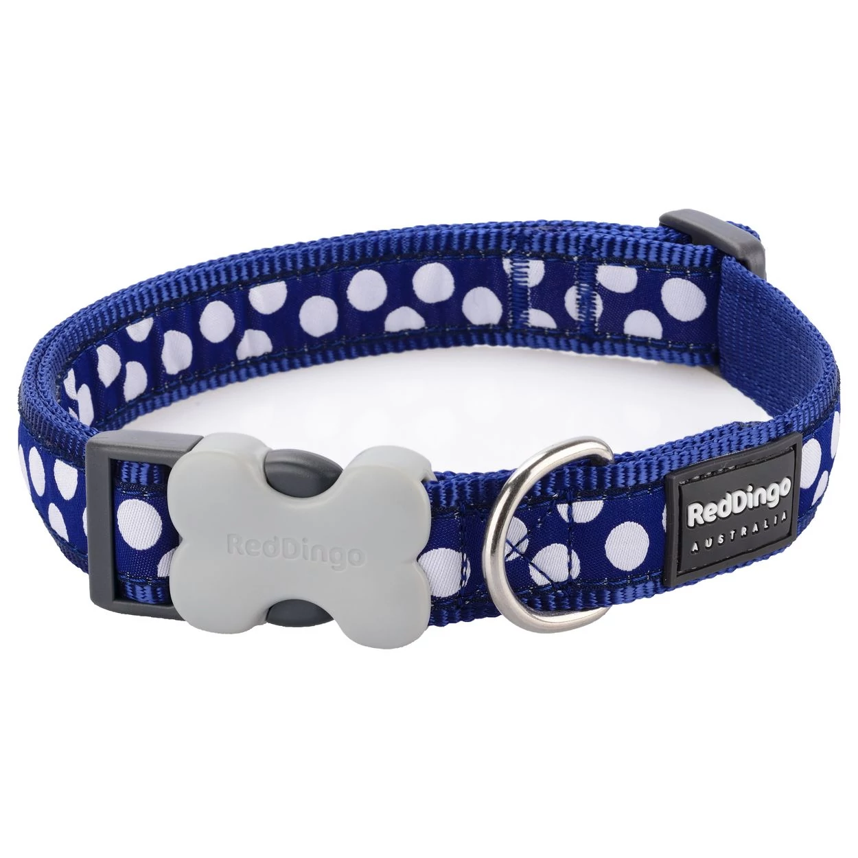 Red Dingo White Spots Dark Blue Medium kutya nyakörv