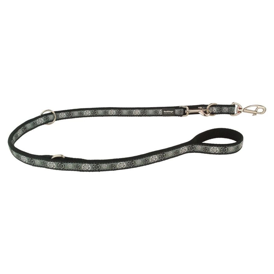 Red Dingo Paw Impressions Black multi-purpose póráz 200 cm Small