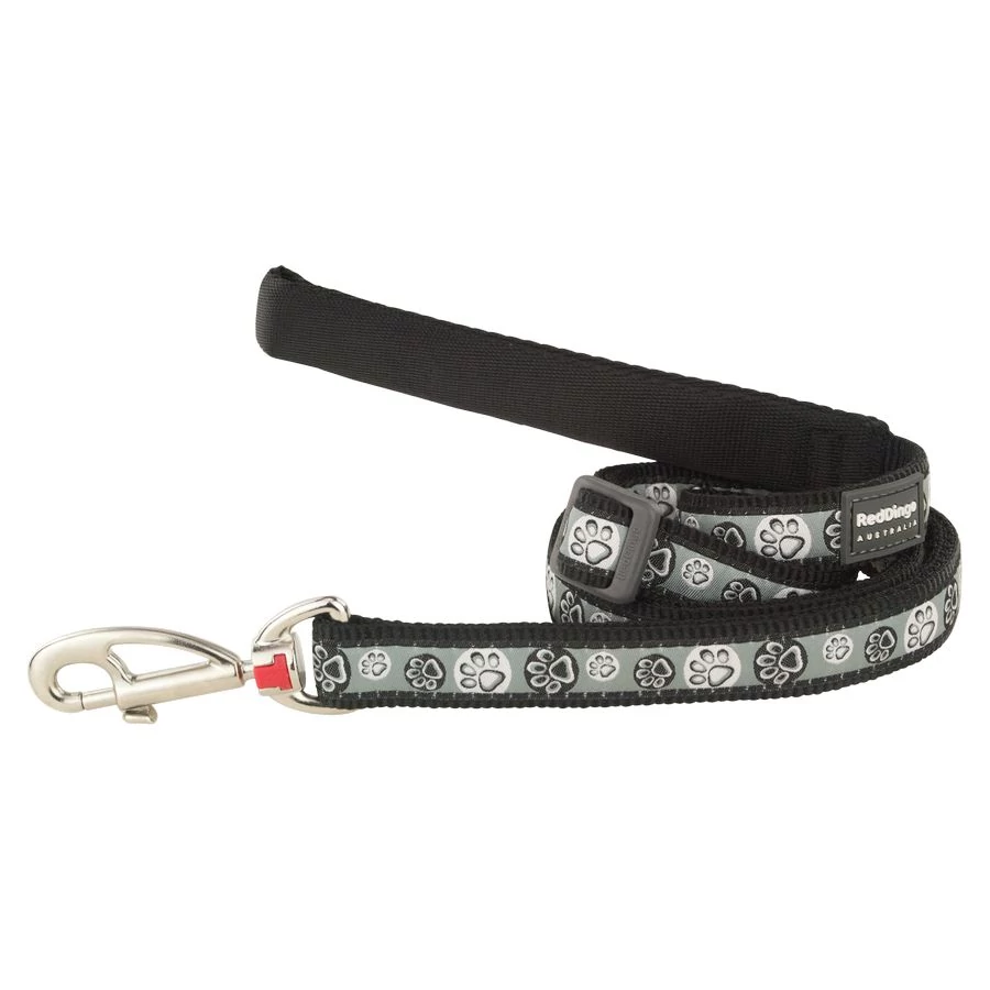 Red Dingo Paw Impressions Black póráz 100-180 cm Large