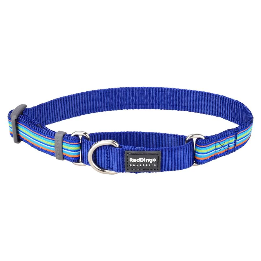 Red Dingo Horizontal Stripes Dark Blue Medium Martingale nyakörv