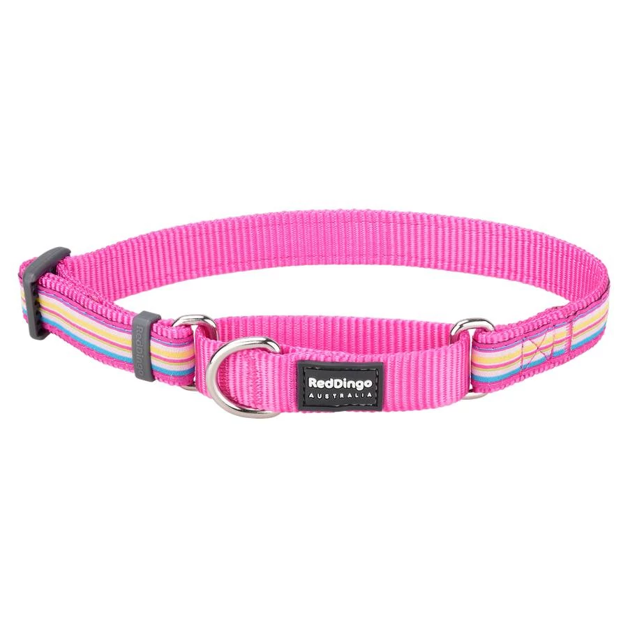 Red Dingo Horizontal Stripes Hot Pink Medium Martingale nyakörv