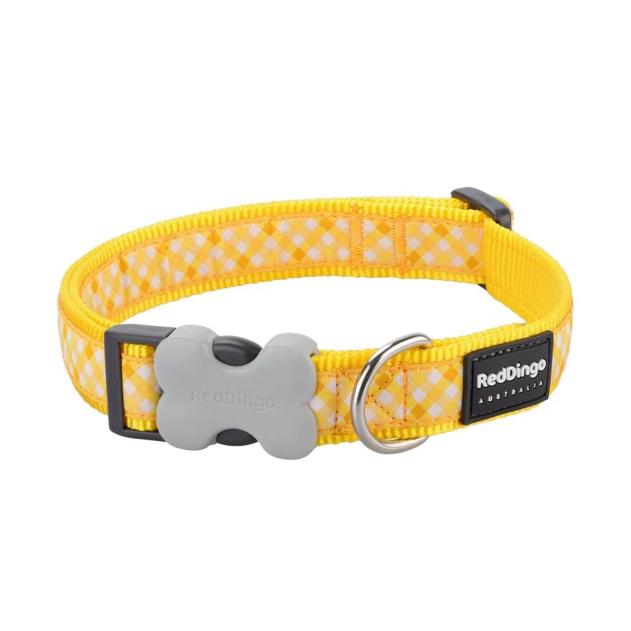 Red Dingo Gingham Yellow XS kutya nyakörv