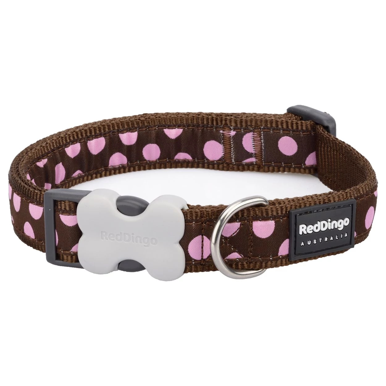 Red Dingo Pink Spots Brown XS kutya nyakörv