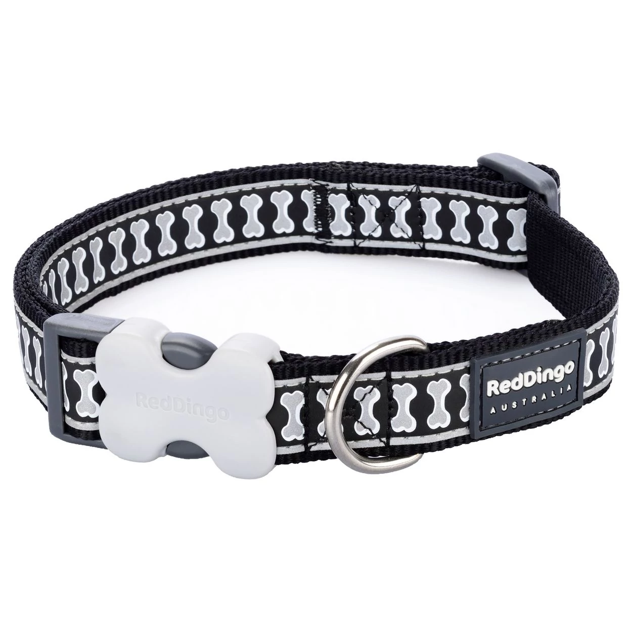 Red Dingo Reflective Black Medium kutya nyakörv