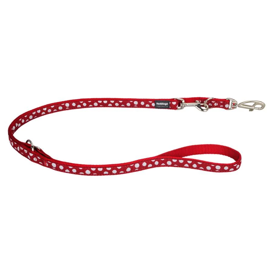 Red Dingo White Spots Red multi-purpose póráz 200 cm Small