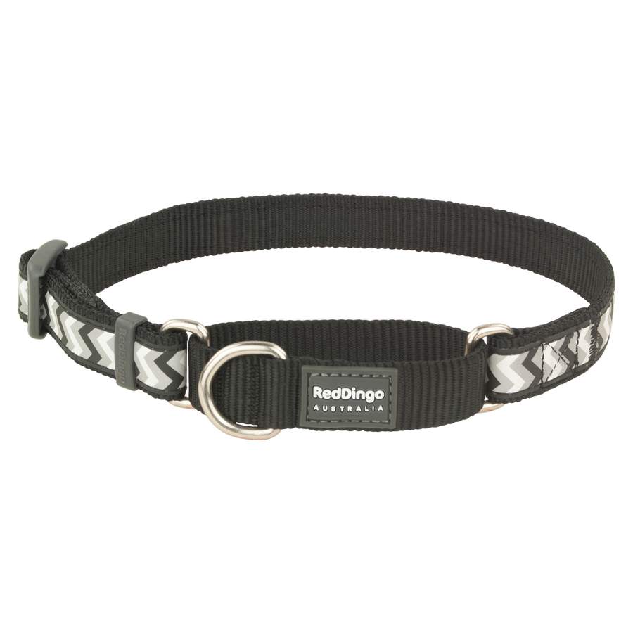 Red Dingo Reflective Ziggy Black Large Martingale nyakörv