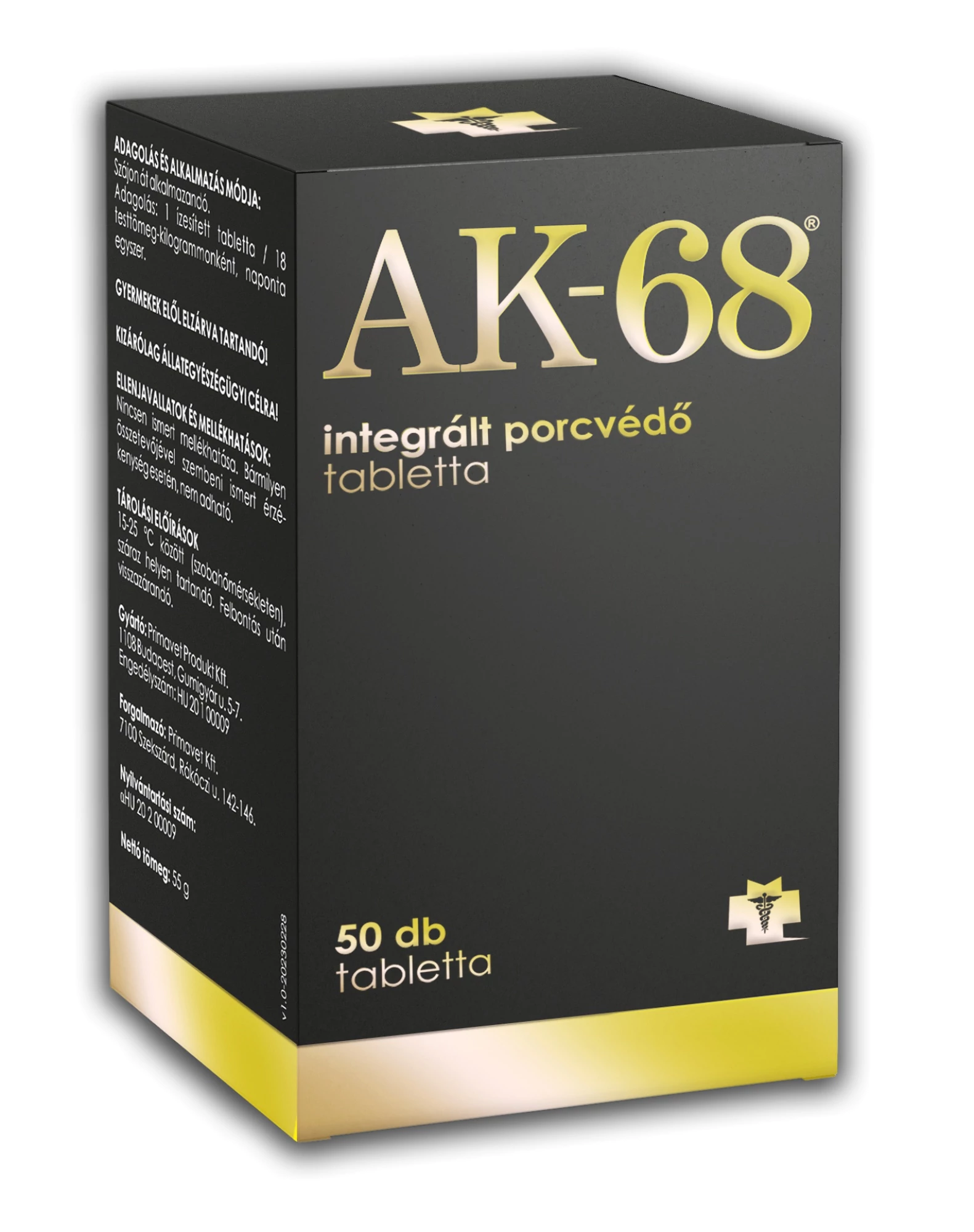 AK-68 INTEGRÁLT PORCVÉDŐ TABLETTA 50X