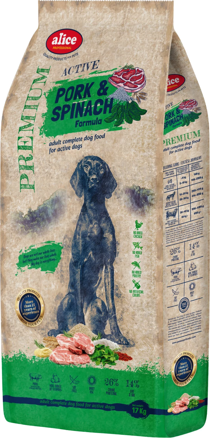 Alice Active sertés-spenót 26/14 17kg