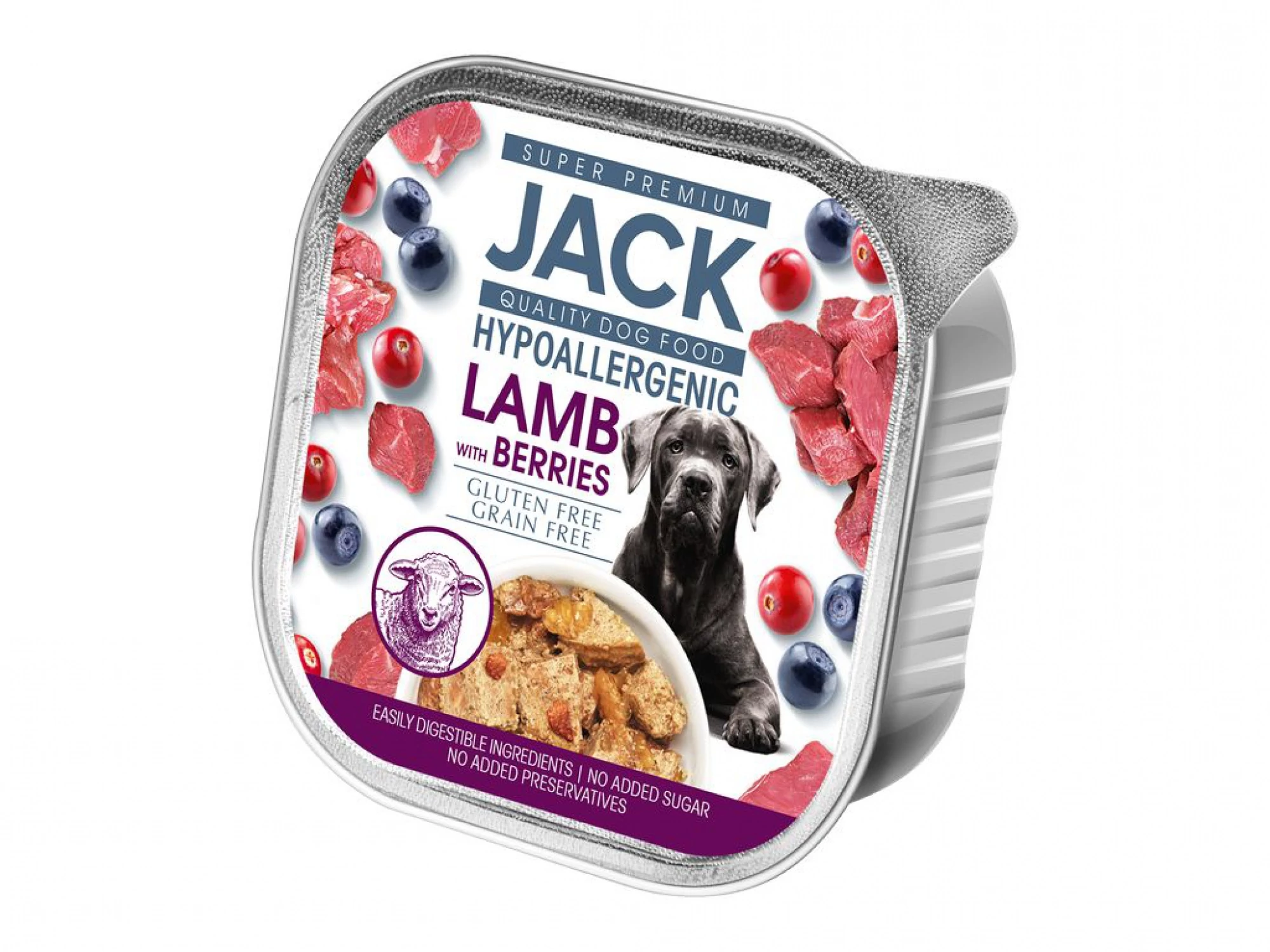 JACK kutya hipoallergén bárány bogyósgyümölcs 150g