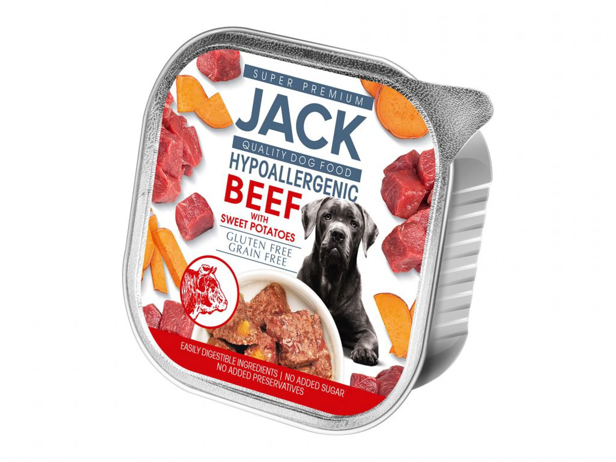 JACK kutya hipoallergén marha édesburgonya 150g