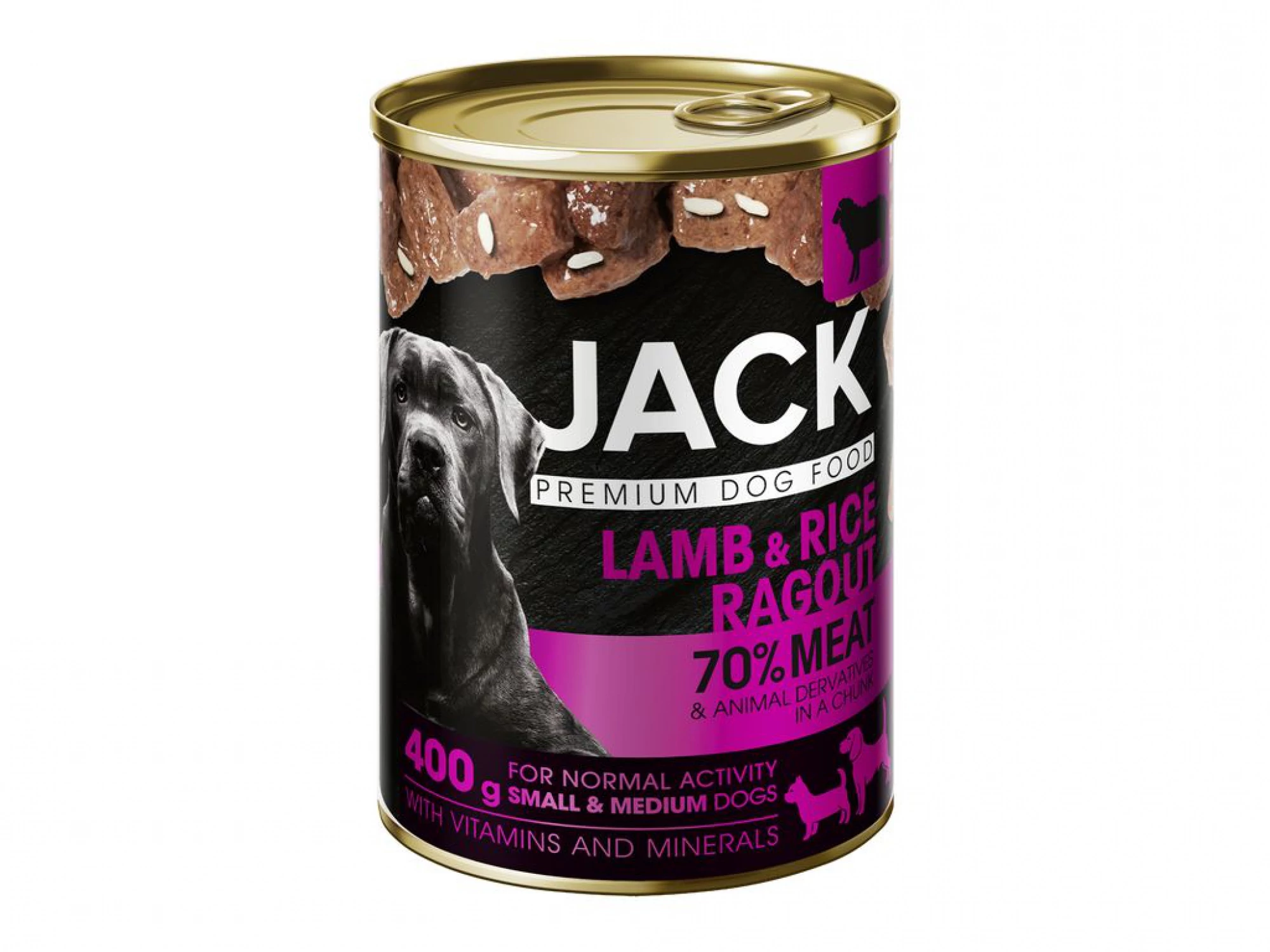 JACK kutya konzerv ragu bárány-rizs 400g