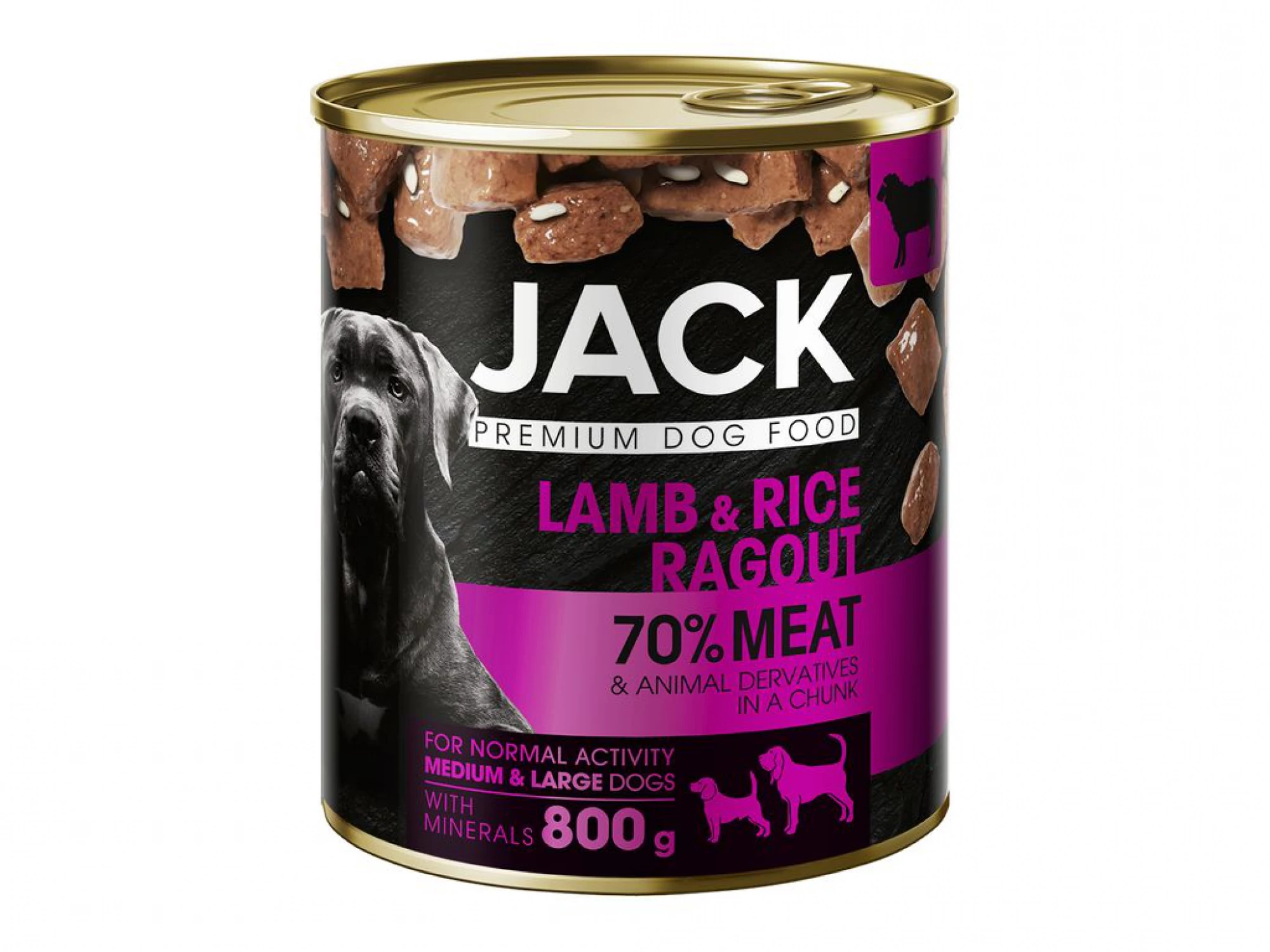 JACK kutya konzerv ragu bárány-rizs 800g