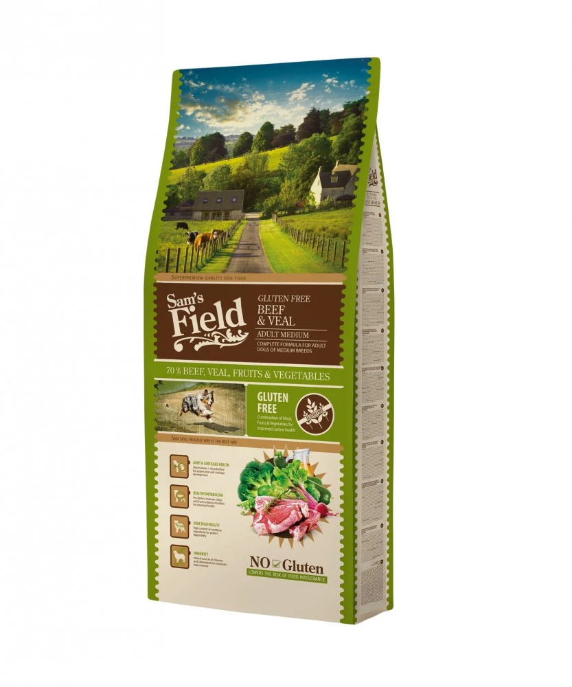 Sam's Field adult medium gluten free marha, borjú 13 kg