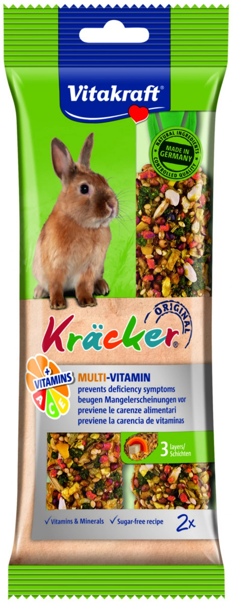 VITAKRAFT DUPLA RÚD MULTIVITAMIN NYÚL FÓLIÁS