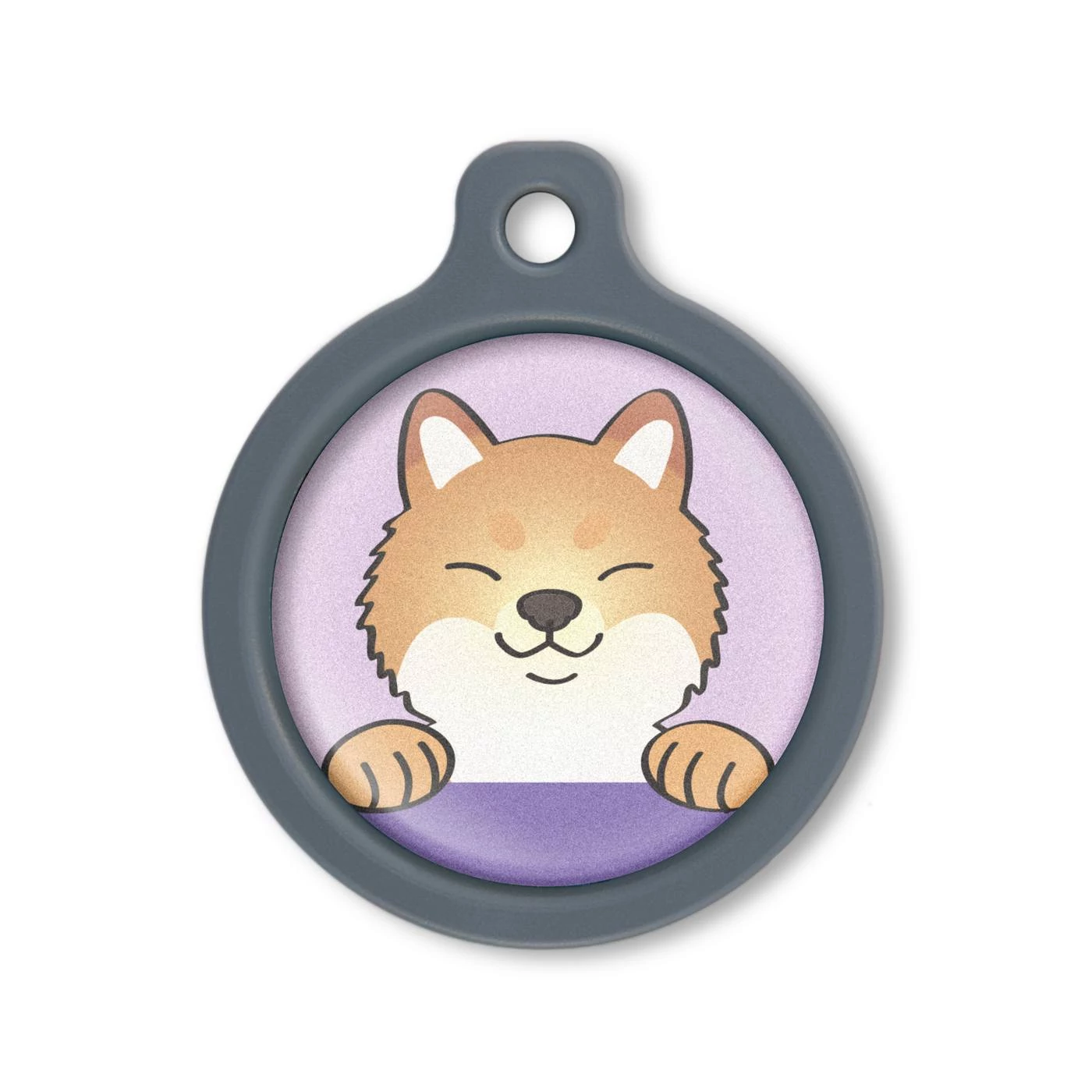 Blucky Happy Pup Pastel Purple Dog Tag large