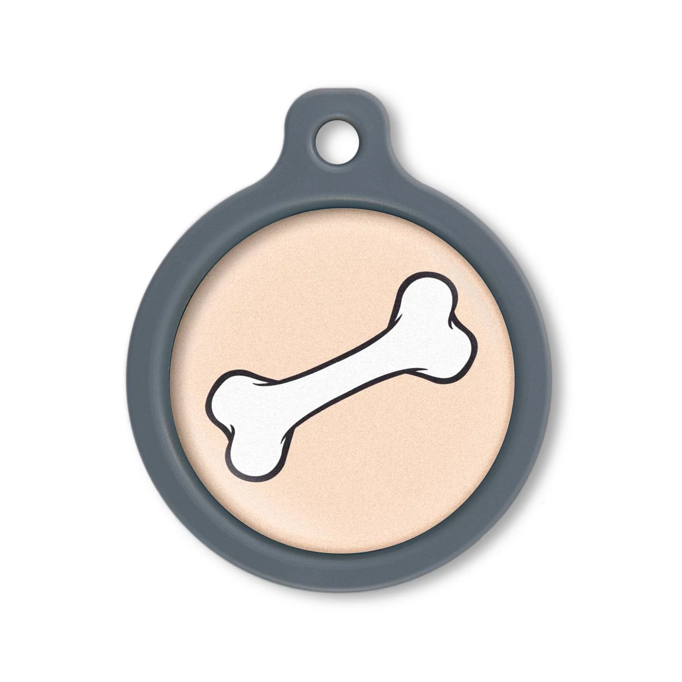 Blucky Bone Pastel Orange Dog Tag large