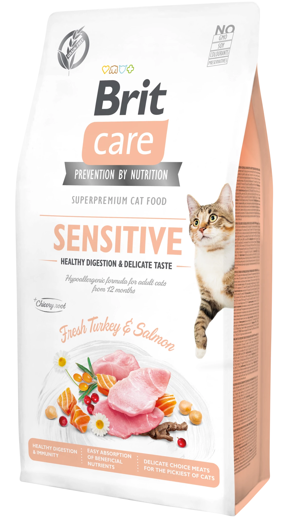 Brit Care Cat Grain Free SENSITIVE Turkey and Salmon 7kg