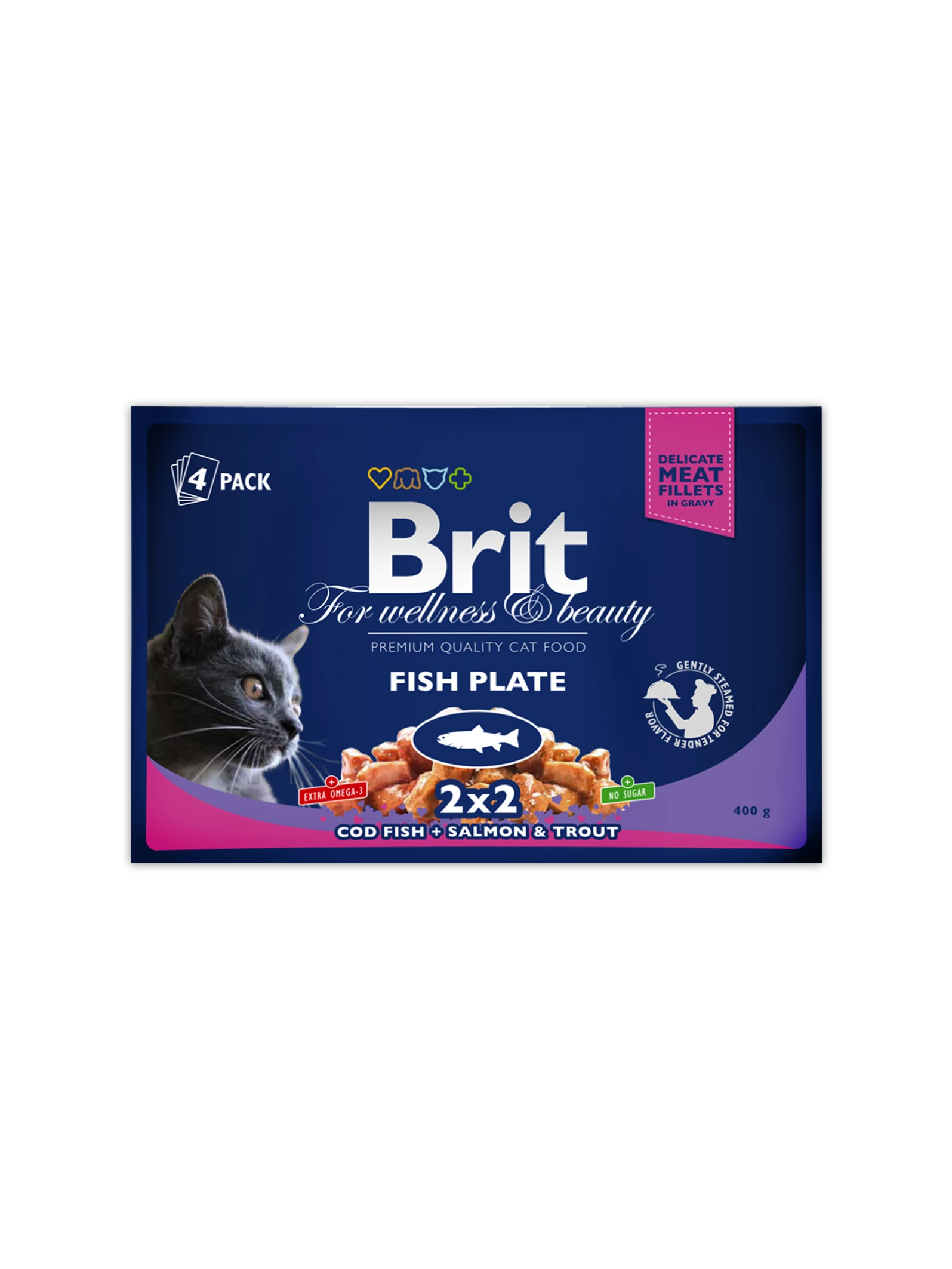 Brit Premium Cat Pouches Fish Plate 4X100G