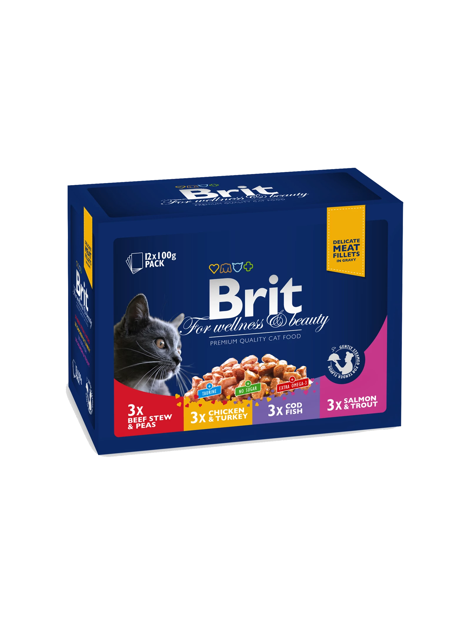 Brit Premium Cat Pouches Familiy Plate 12X100G