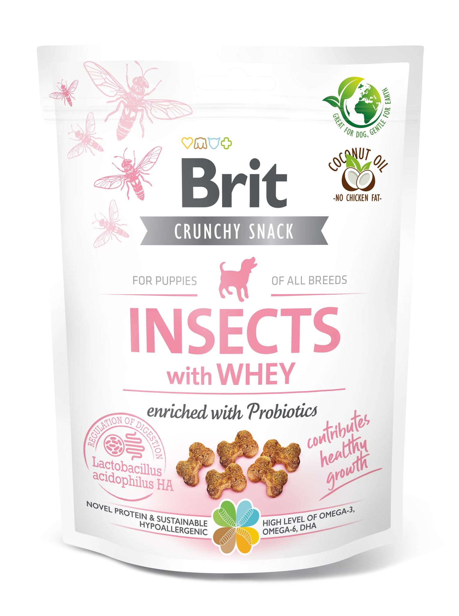Brit Care Dog Crunchy Cracker Puppy Insects with Whey and Probiotics 200g